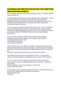 CALIFORNIA RPF UPDATED EVALUATION TEST QUESTIONS AND SOLUTIONS RATED
