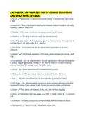 CALIFORNIA RPF UPDATED END OF COURSE QUESTIONS AND SOLUTIONS RATED