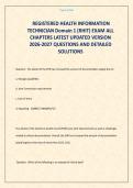 REGISTERED HEALTH INFORMATION TECHNICIAN Domain 1 &lpar;RHIT&rpar; EXAM ALL CHAPTERS LATEST UPDATED VERSION 2026-2027 QUESTIONS AND DETAILED SOLUTIONS