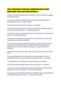 NCCT INSURANCE UPDATED COMPREHENSIVE EXAM QUESTIONS AND SOLUTIONS RATED