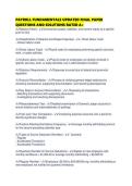 PAYROLL FUNDAMENTALS UPDATED FINAL PAPER QUESTIONS AND SOLUTIONS RATED 