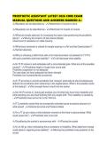 PROSTHETIC ASSISTANT LATEST 2026 CORE EXAM MANUAL QUESTIONS AND ANSWERS MARKED