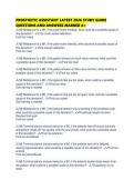 PROSTHETIC ASSISTANT LATEST 2026 STUDY GUIDE QUESTIONS AND ANSWERS MARKED