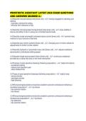PROSTHETIC ASSISTANT LATEST 2026 EXAM QUESTIONS AND ANSWERS MARKED