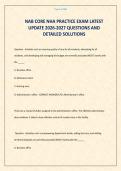 NAB CORE NHA PRACTICE EXAM LATEST UPDATE 2026-2027 QUESTIONS AND DETAILED SOLUTIONS