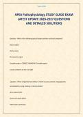 APEA Pathophysiology STUDY GUIDE EXAM LATEST UPDATE 2026-2027 QUESTIONS AND DETAILED SOLUTIONS