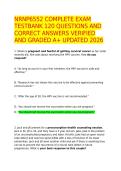 NRNP6552 COMPLETE EXAM TESTBANK 120 QUESTIONS AND CORRECT ANSWERS VERIFIED AND GRADED A&plus; UPDATED 2026