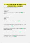 HTM 162 Exam 2 UPDATED QUESTIONS  AND CORRECT ANSWERS
