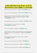 ALHS 1040 Final Exam Review ACTUAL  QUESTIONS AND CORRECT ANSWERS