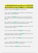 ALHS1040 Final Exam Review UPDATED  QUESTIONS AND CORRECT ANSWERS