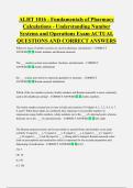 ALHT 1016 - Fundamentals of Pharmacy  Calculations - Understanding Number  Systems and Operations Exam ACTUAL  QUESTIONS AND CORRECT ANSWERS