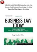 Business Law Today&colon; The Essentials &ndash; Text & Summarized Cases&comma; 13th Edition by Roger LeRoy Miller &vert; Complete Solution & Answer Guide &lpar;Chapters 1&ndash;25&rpar;