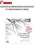 Concepts of Programming Languages &ndash; Robert W&period; Sebesta &lpar;12th Edition&rpar; &vert; Instructor&rsquo;s Solutions Manual &lpar;Chapters 1&ndash;16&rpar;