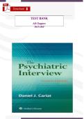 Test Bank for The Psychiatric Interview &lpar;4th Edition&rpar; &vert; Carlat