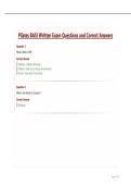 Pilates BASI Written Exam Questions and Correct Answers