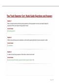 Tow Truck Operator Cert&period; Study Guide Questions and Answers