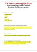 WGU C180 Introduction To Psychology Final Exam Study Guide&vert; Verified Questions And Correct Answers