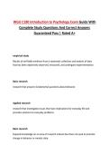 WGU C180 Introduction to Psychology Exam Guide With Complete Study Questions And Correct Answers Guaranteed Pass &vert; Rated A&plus;