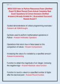 WGU D335 Intro to Python Resources Exam &vert;&vert;Verified  Exam&excl;&excl;&excl;&vert;&vert; Most Recent Exam Actual Complete Real  Exam Questions & Correct Answers &lpar;Verified  Answers&rpar; Already Graded A&plus; &vert; Guaranteed Success&excl;&excl;  Newest Exam&excl;&excl;&excl;