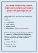 West Coast EMT Block 4 Exam Study Guide Exam  Complete Test&comma; Practice Questions&comma; &vert;&vert;Verified Exam&excl;&excl;&excl;  Verified Answer Key&comma; and Study Guide for &lpar;Edition&rpar; &vert;&vert;  Most Recent Exam Actual Complete Real Exam  Questions & Correct Answers&vert;&vert;Newest Exam&excl;&excl; 