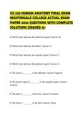 SCI 220 HUMAN ANATOMY FINAL EXAM NIGHTINGALE COLLEGE ACTUAL EXAM PAPER 2026 QUESTIONS WITH COMPLETE SOLUTIONS GRADED A&plus;