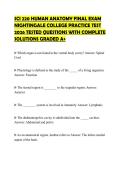 SCI 220 HUMAN ANATOMY FINAL EXAM NIGHTINGALE COLLEGE PRACTICE TEST 2026 TESTED QUESTIONS WITH COMPLETE SOLUTIONS GRADED A&plus;