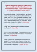 Smart Serve Exam &vert;&vert;Verified Exam&excl;&excl;&excl;&vert;&vert; Most Recent  Exam Actual Complete Real Exam Questions &  Correct Answers &lpar;Verified Answers&rpar; Already Graded  A&plus; &vert; Guaranteed Success&excl;&excl; Newest Exam&excl;&excl;&excl;