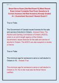 Smart Serve Exam &vert;&vert;Verified Exam&excl;&excl;&excl;&vert;&vert; Most Recent  Exam Actual Complete Real Exam Questions &  Correct Answers &lpar;Verified Answers&rpar; Already Graded  A&plus; &vert; Guaranteed Success&excl;&excl; Newest Exam&excl;&excl;&excl; 