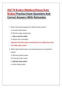 ASE T4 Brakes &lpar;Medium&sol;Heavy Duty Brakes&rpar; Practice Exam Questions And Correct Answers With Rationales