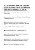 NCCAOM BIOMEDICINE BOARD EXAM PREP STUDY GUIDE 2025 ACTUAL TEST QUESTIONS WITH VERIFIED ANSWERS GET IT RIGHT