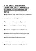 SCRIBE AMERICA OUTPATIENT FINAL CERTIFICATION EVALUATION EXAMS 2025 COMPREHENSIVE QUESTIONS RECENT TESTING