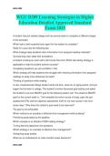 WGU D389 Learning Strategies in Higher  Education Detailed Approved Standard  Exam 2025