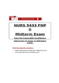 NURS 5433 FNP II MIDTERM EXAM REVIEW - UTA STUDY GUIDE QUESTIONS WITH CORRECT DETAILED ANSWERS A&plus; VERIFIED 