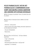 NCLEX PHARMACOLOGY VATI RN VATI PHARMACOLOGY COMPREHENSIVE EXAM SCRIPT 2025 MULTIPLE CHOICE QUESTIONS AND ANSWERS WITH DETAILED RATIONALES