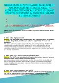NR548 EXAM 3&colon; PSYCHIATRIC ASSESSMENT FOR PSYCHIATRIC-MENTAL HEALTH NURSE PRACTITIONER&colon; &lpar;LATEST 2026&sol;2027 UPDATE&rpar; QUESTIONS & ANSWERS &vert; GRADE A &vert; 100&percnt; CORRECT