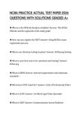 NCRA PRACTICE ACTUAL TEST PAPER 2026 QUESTIONS WITH SOLUTIONS GRADED A&plus;
