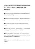 NCRA PRACTICE CERTIFICATION EVALUATION SET 2026 COMPLETE QUESTIONS AND ANSWERS
