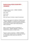 Epidemiology HOSA EXAM WITH ANSWERS