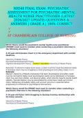 NR548 FINAL EXAM&colon; PSYCHIATRIC ASSESSMENT FOR PSYCHIATRIC-MENTAL HEALTH NURSE PRACTITIONER &lpar;LATEST 2026&sol;2027 UPDATE&rpar; QUESTIONS & ANSWERS &vert; GRADE A &vert; 100&percnt; CORRECT