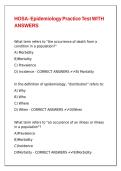 HOSA- Epidemiology Practice Test WITH ANSWERS