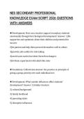 NES SECONDARY PROFESSIONAL KNOWLEDGE EXAM SCRIPT 2026 QUESTIONS WITH ANSWERS