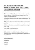NES SECONDARY PROFESSIONAL KNOWLEDGE FINAL PAPER 2026 COMPLETE QUESTIONS AND ANSWERS