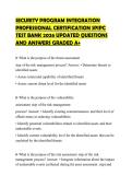 SECURITY PROGRAM INTEGRATION PROFESSIONAL CERTIFICATION SPIPC TEST BANK 2026 UPDATED QUESTIONS AND ANSWERS GRADED A&plus;