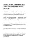 SECURITY TRAINING CERTIFICATION EXAM 2026 COMPLETE REVIEW AND SOLVED QUESTIONS