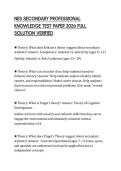 NES SECONDARY PROFESSIONAL KNOWLEDGE TEST PAPER 2026 FULL SOLUTION VERIFIED