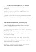PTC CERTIFICATION EXAM QUESTIONS AND ANSWERS