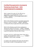 Certified Paraoptometric Assistant & Technician Exam Flash &ndash; AOA QUESTIONS WITH ANSWERS