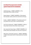 Certified Paraoptometric EXAM QUESTIONS WITH ANSWERS