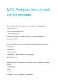 NIFA Perioperative quiz with correct answers