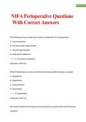 NIFA Perioperative Questions With Correct Answers